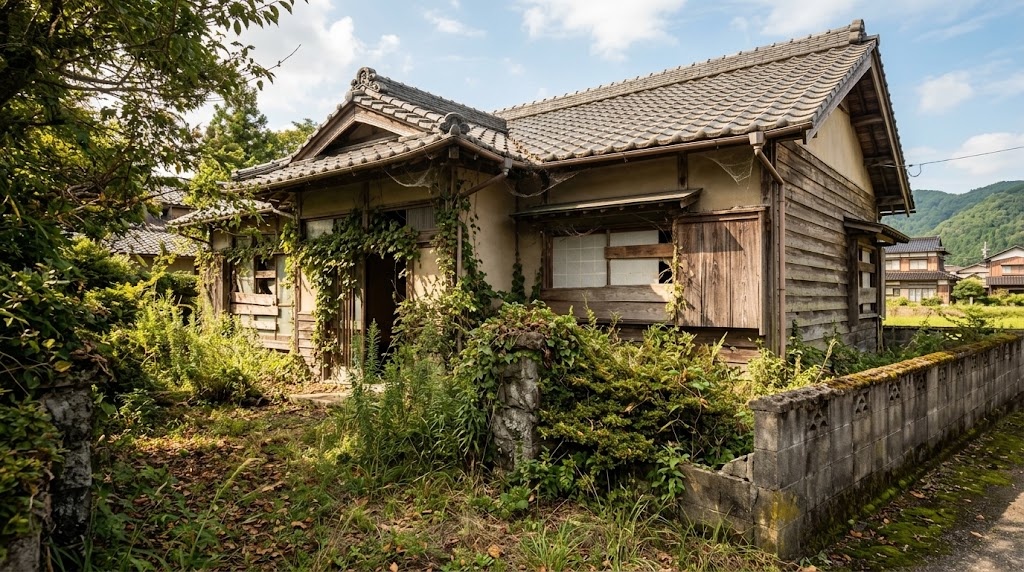 日本の閑静な住宅街の戸建て住宅と敷地図面・図面スケール